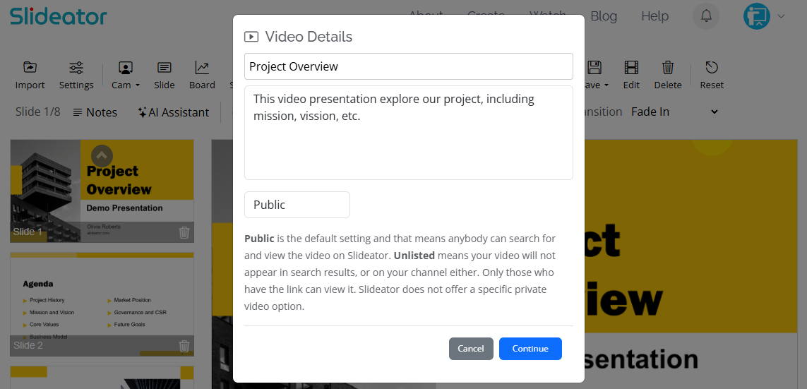 Slideator Video presentation Recorder